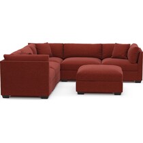 beckham red sectional   