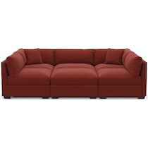 beckham red sectional   
