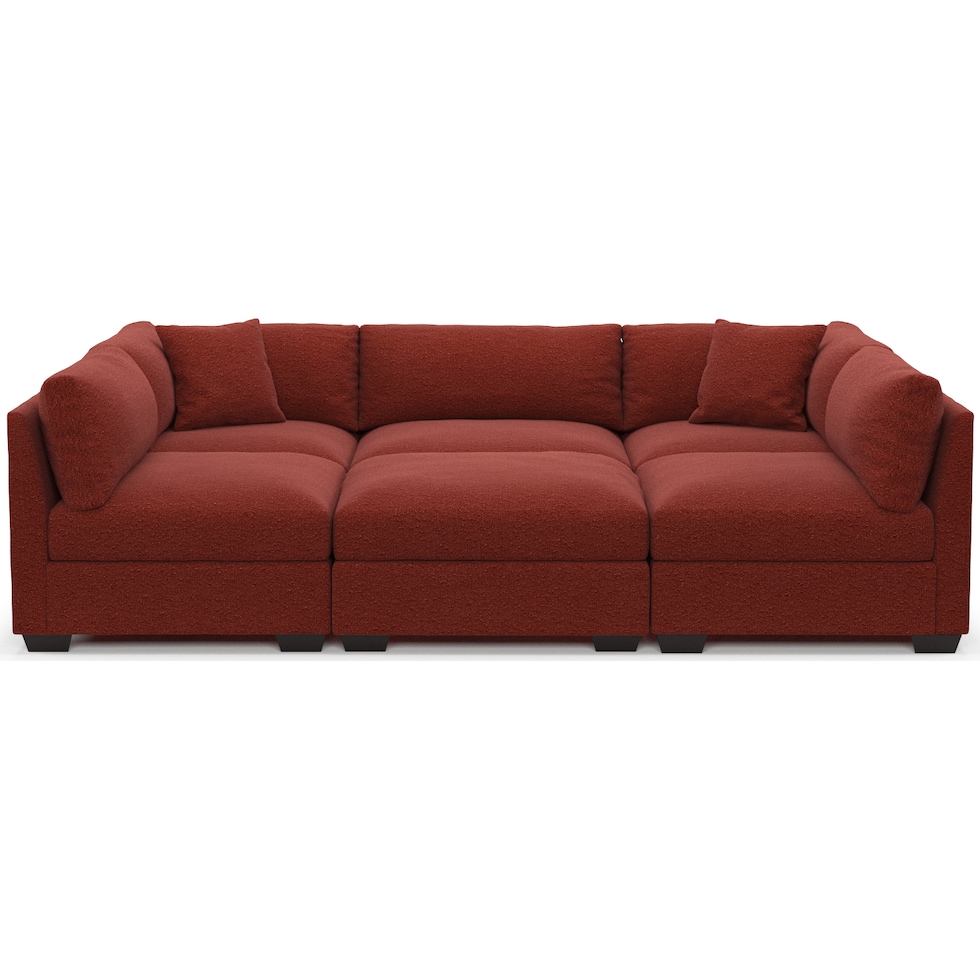 beckham red sectional   