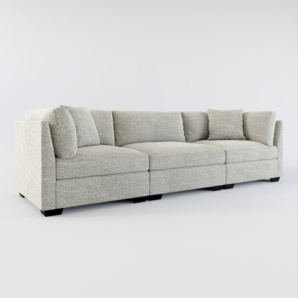 Beckham Foam Comfort 3-Piece Sofa - Pandora Pepper