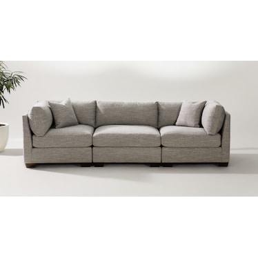 Beckham Foam Comfort 3-Piece Sofa - Pandora Pepper