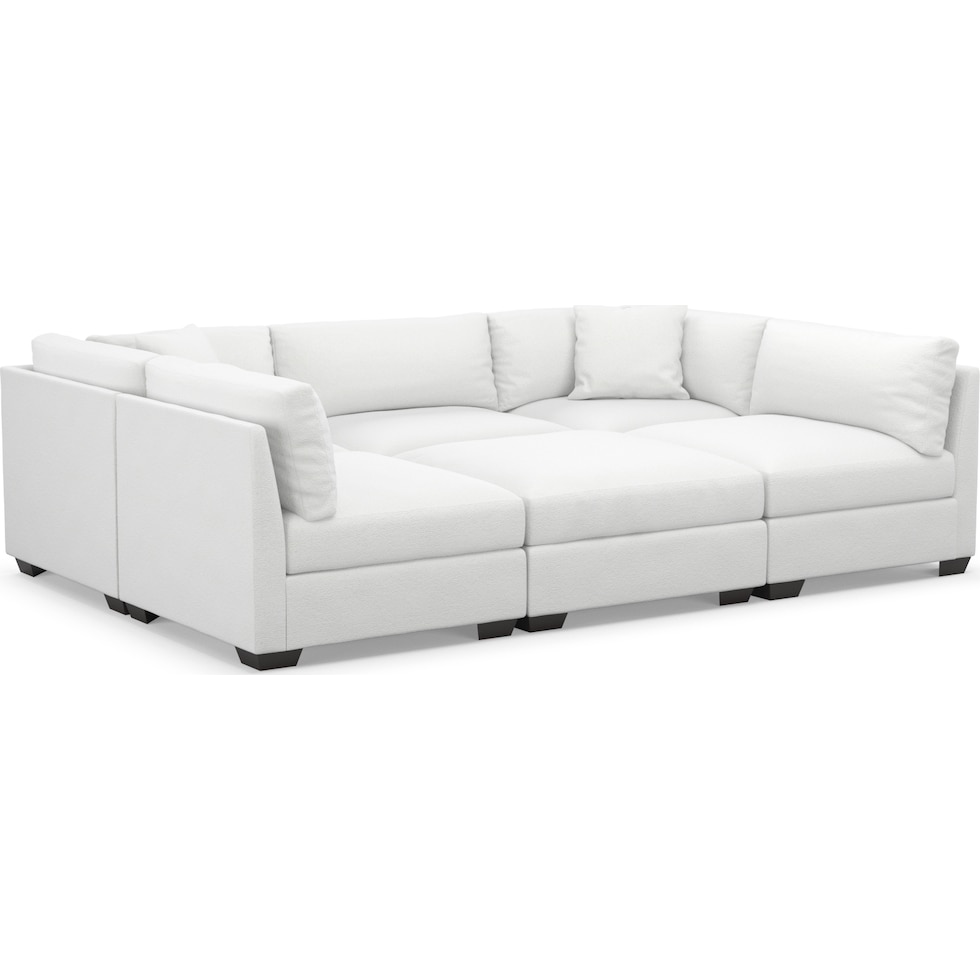 beckham white sectional   