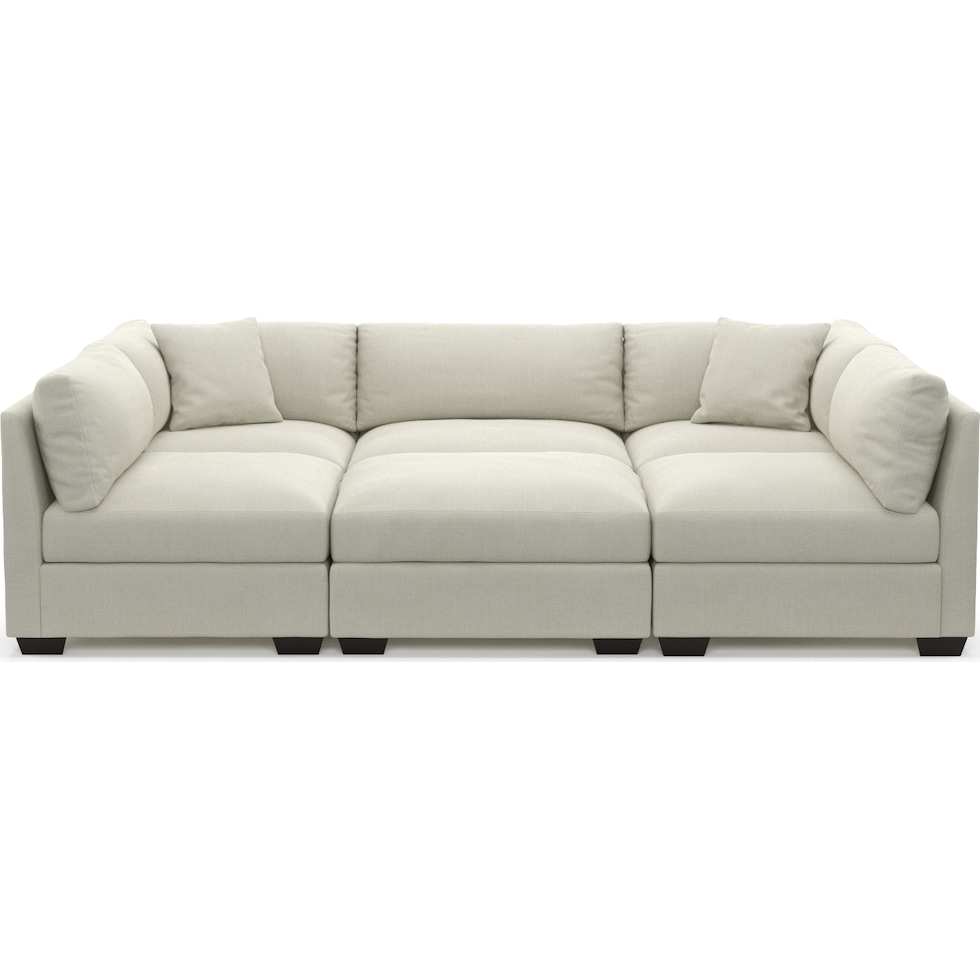 beckham white sectional   