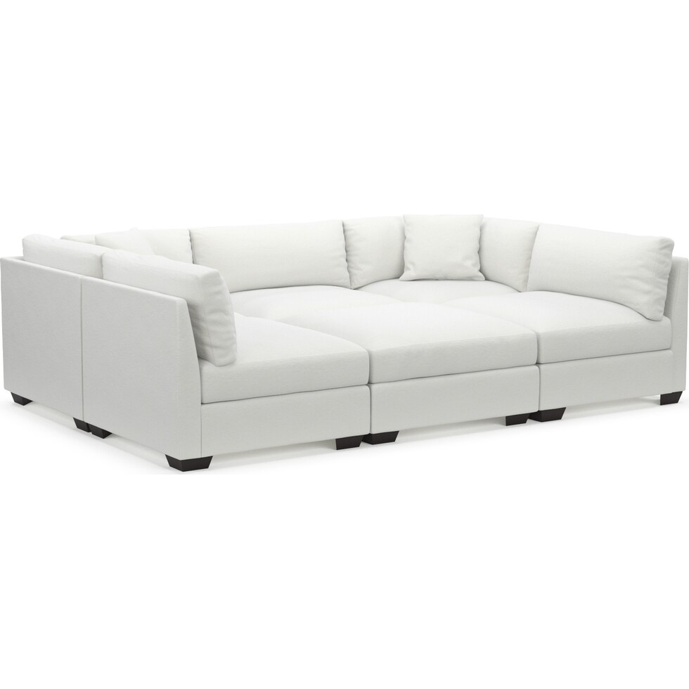 beckham white sectional   