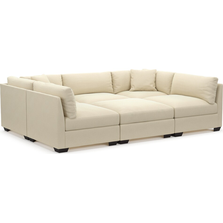 Beckham Foam Comfort 6Piece Pit Sectional Liv Pearl Value City