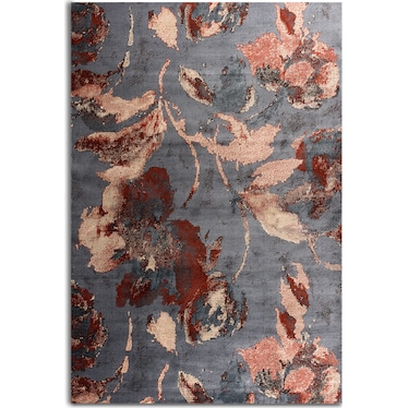 Begonia Area Rug - Red and Gray