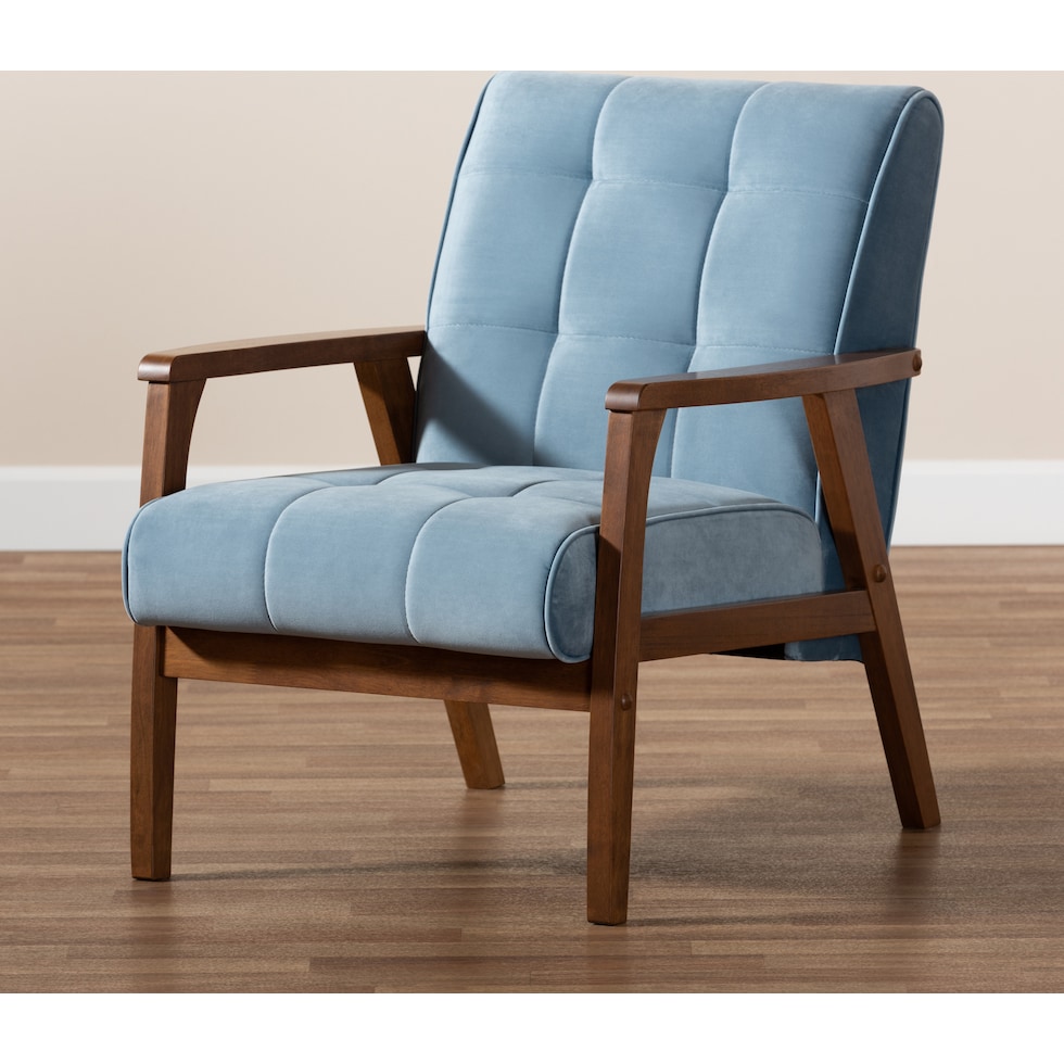 belinda blue accent chair   