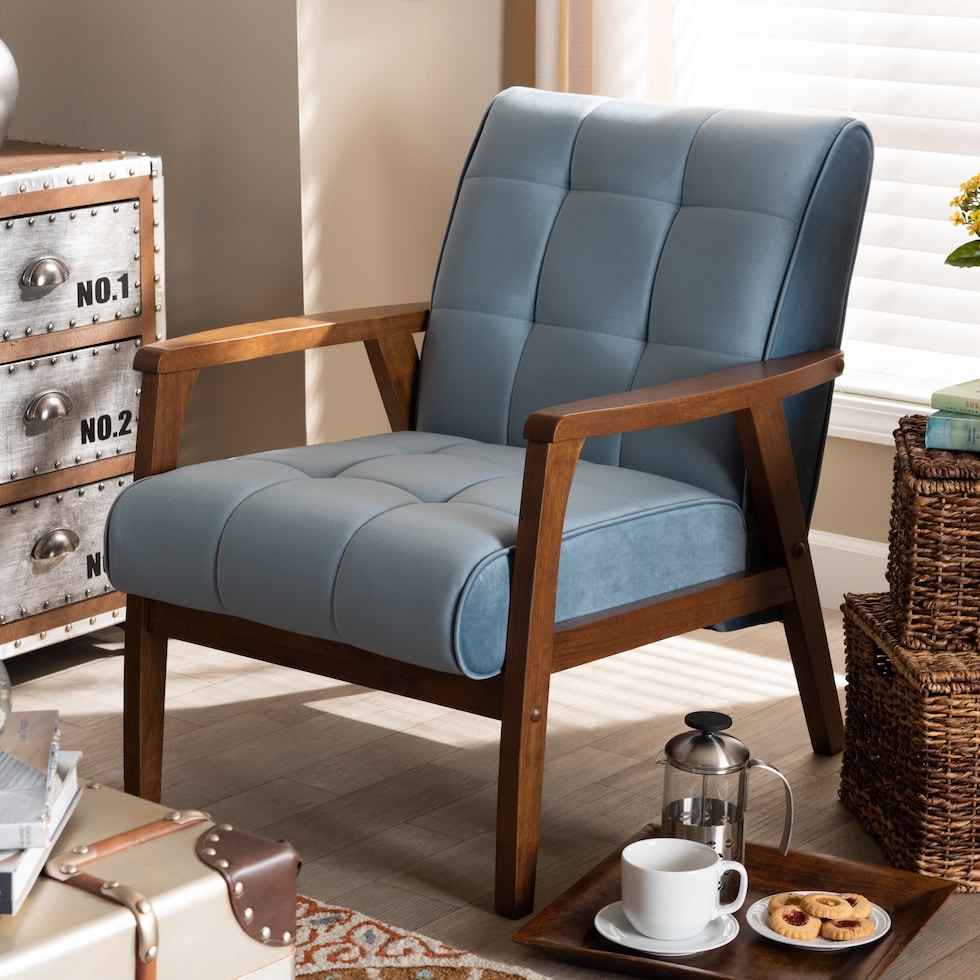belinda blue accent chair   