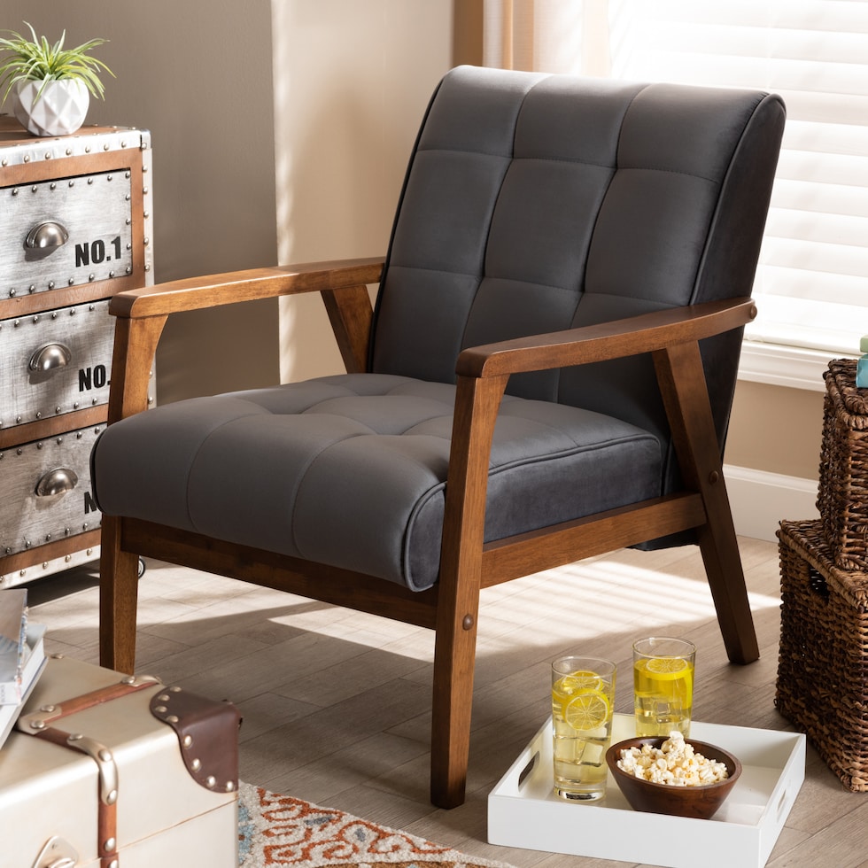 belinda gray accent chair   