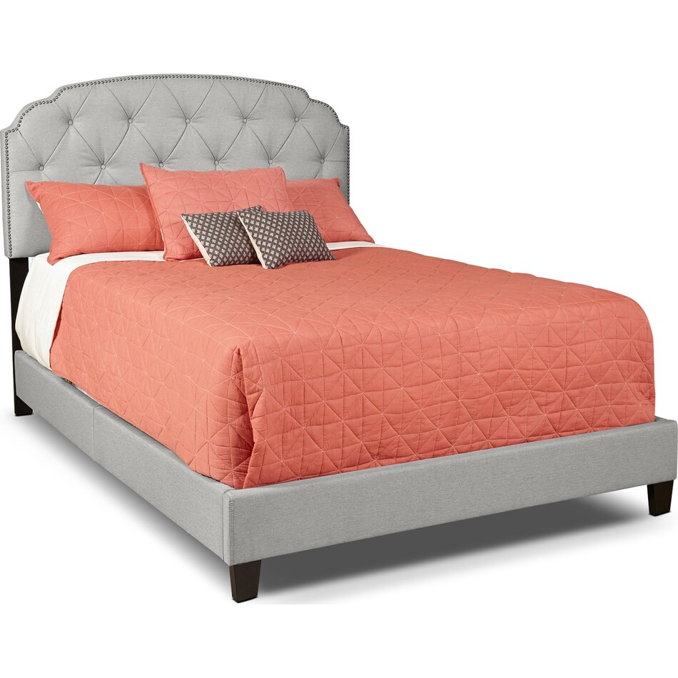 bella marmor gray queen bed   