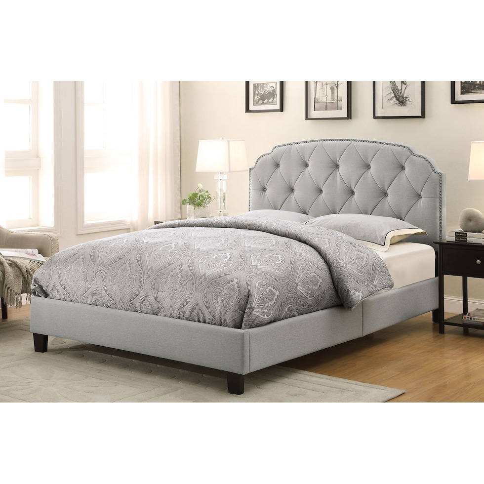 bella marmor gray queen bed   