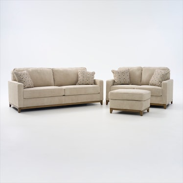 Broyhill Belle Pointe Sofa, Loveseat, and Ottoman