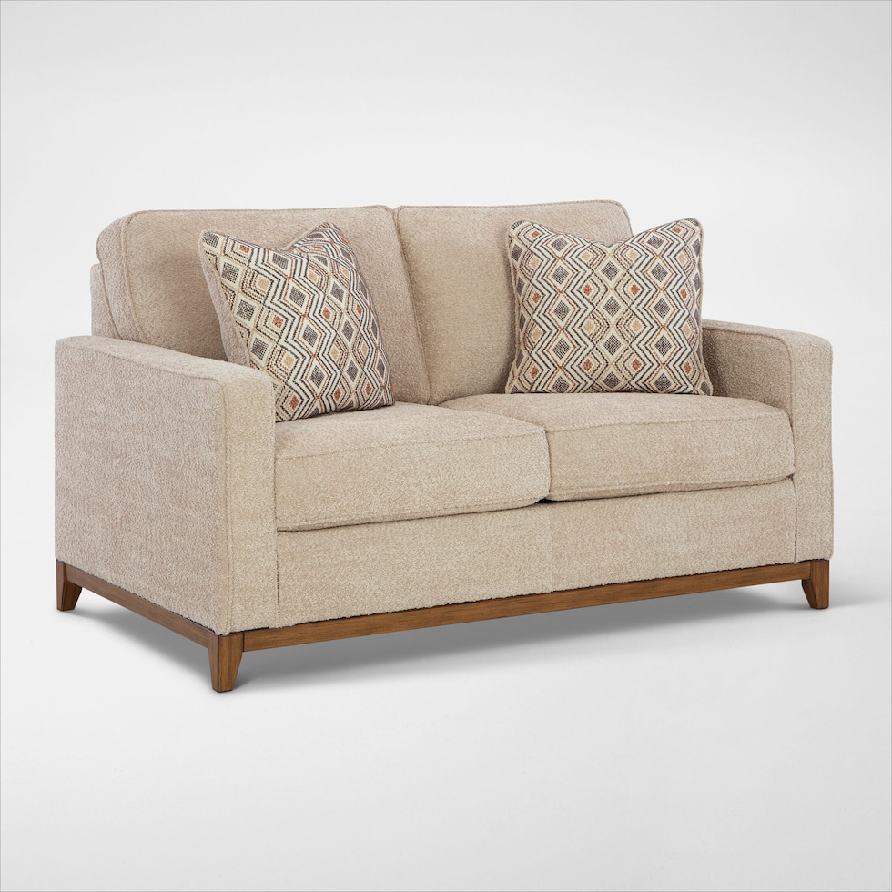 belle pointe neutral loveseat   