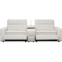 bellini white  pc power reclining loveseat   