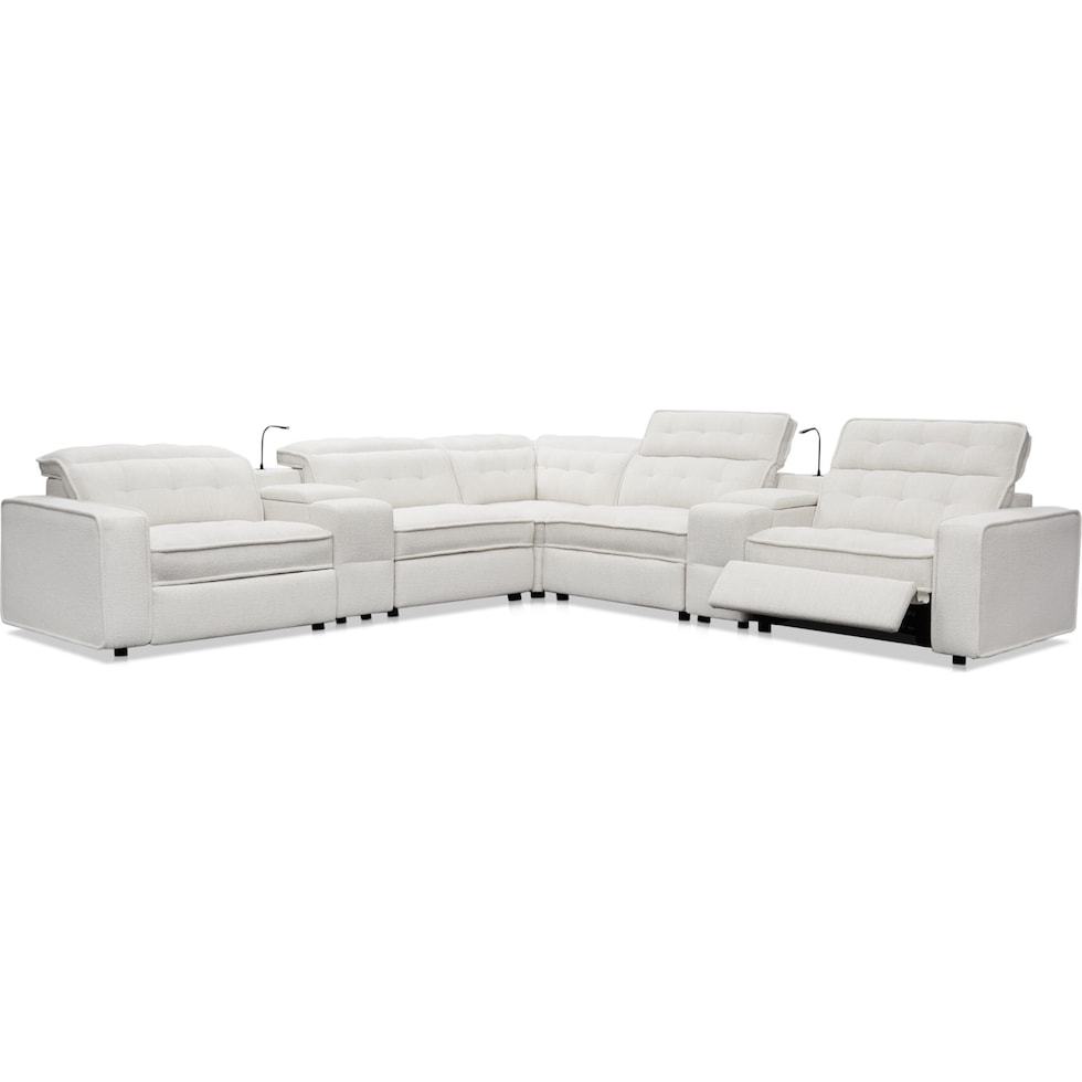 bellini white sectional   