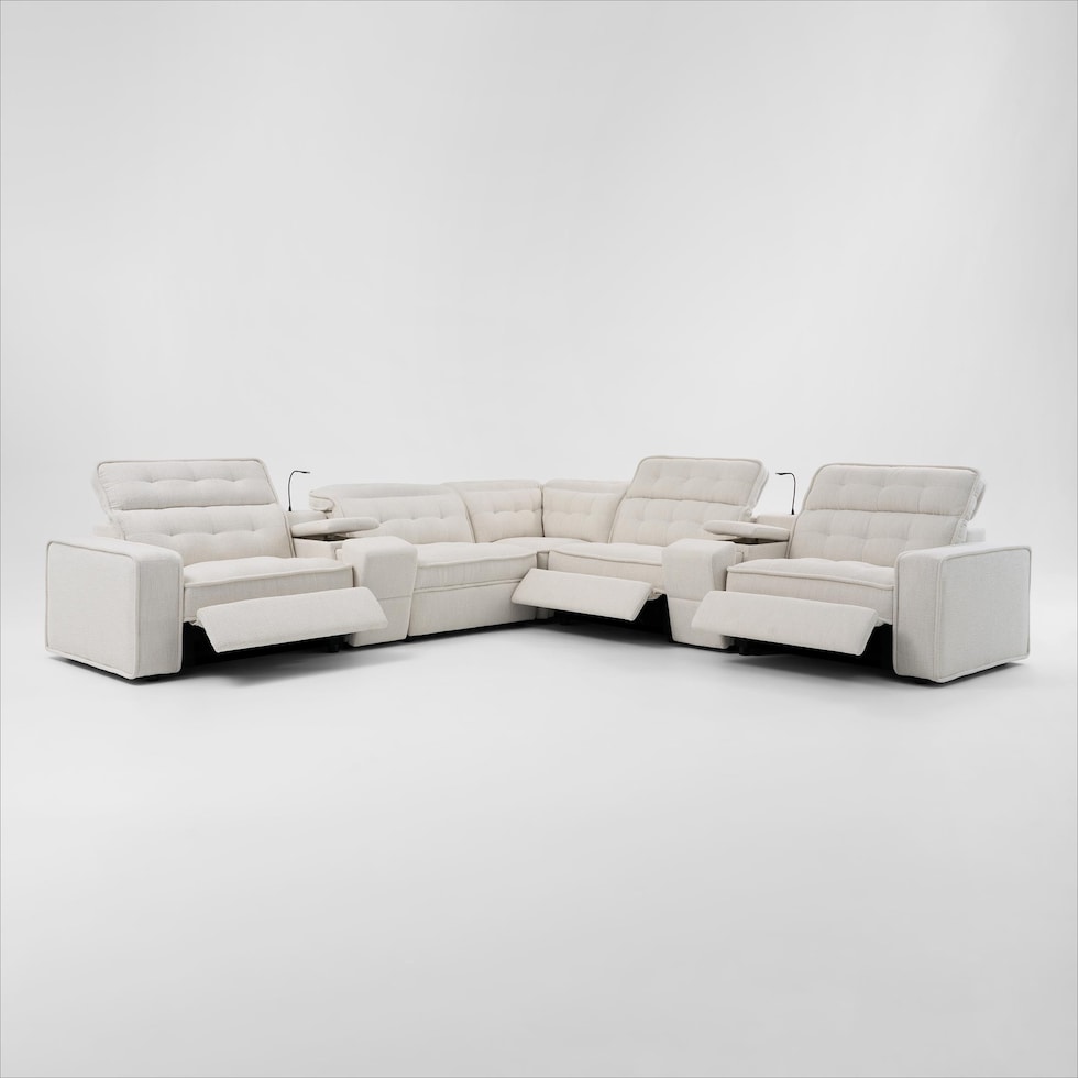 bellini white sectional   