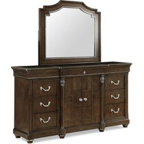 belmont dark brown dresser & mirror   