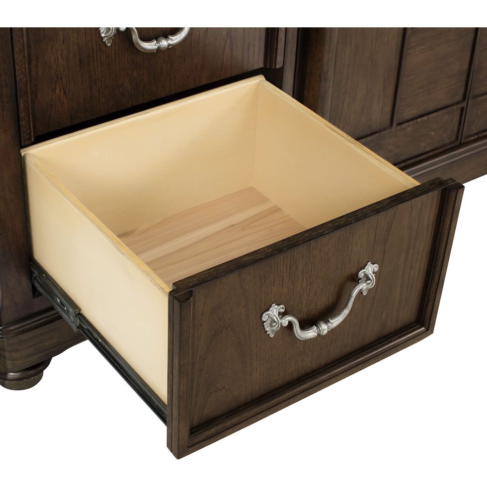 belmont dark brown dresser & mirror   