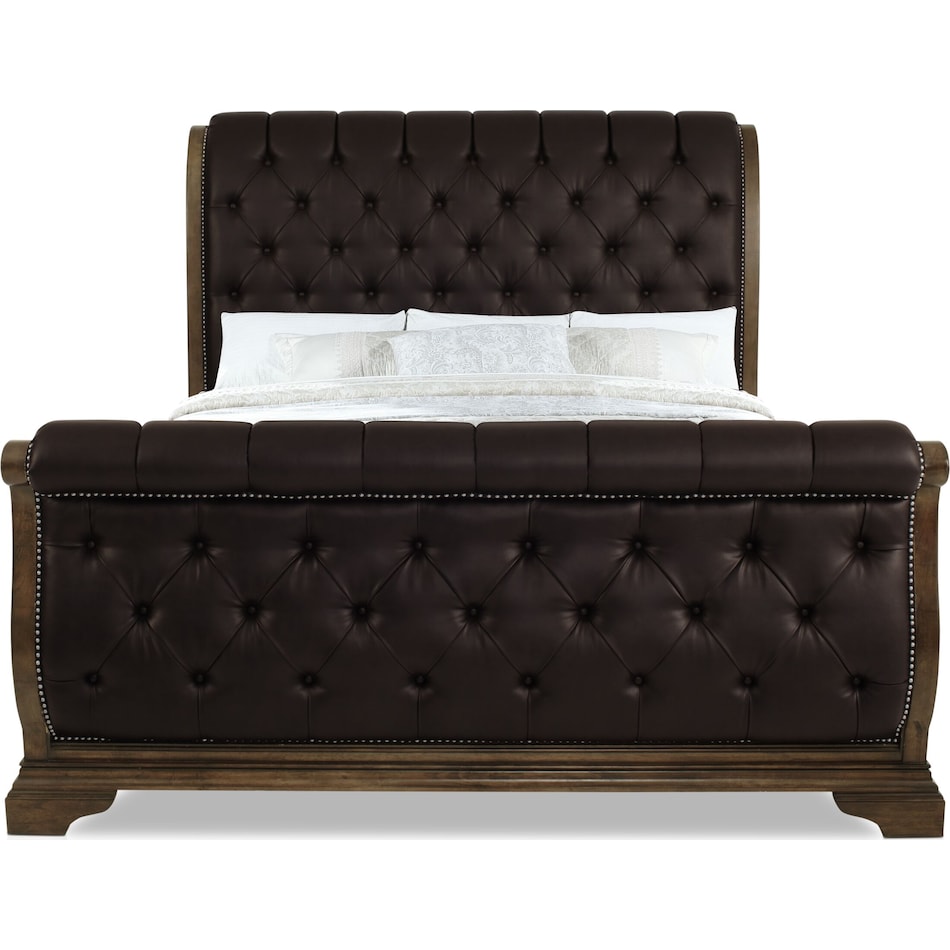 belmont dark brown queen bed   
