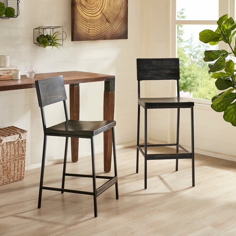 benedict black counter height stool   