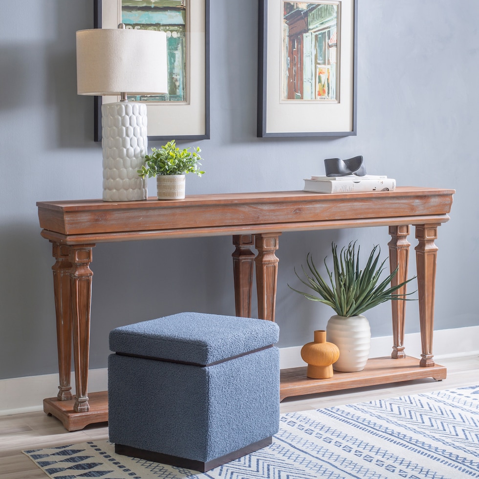 benji dark brown console table   
