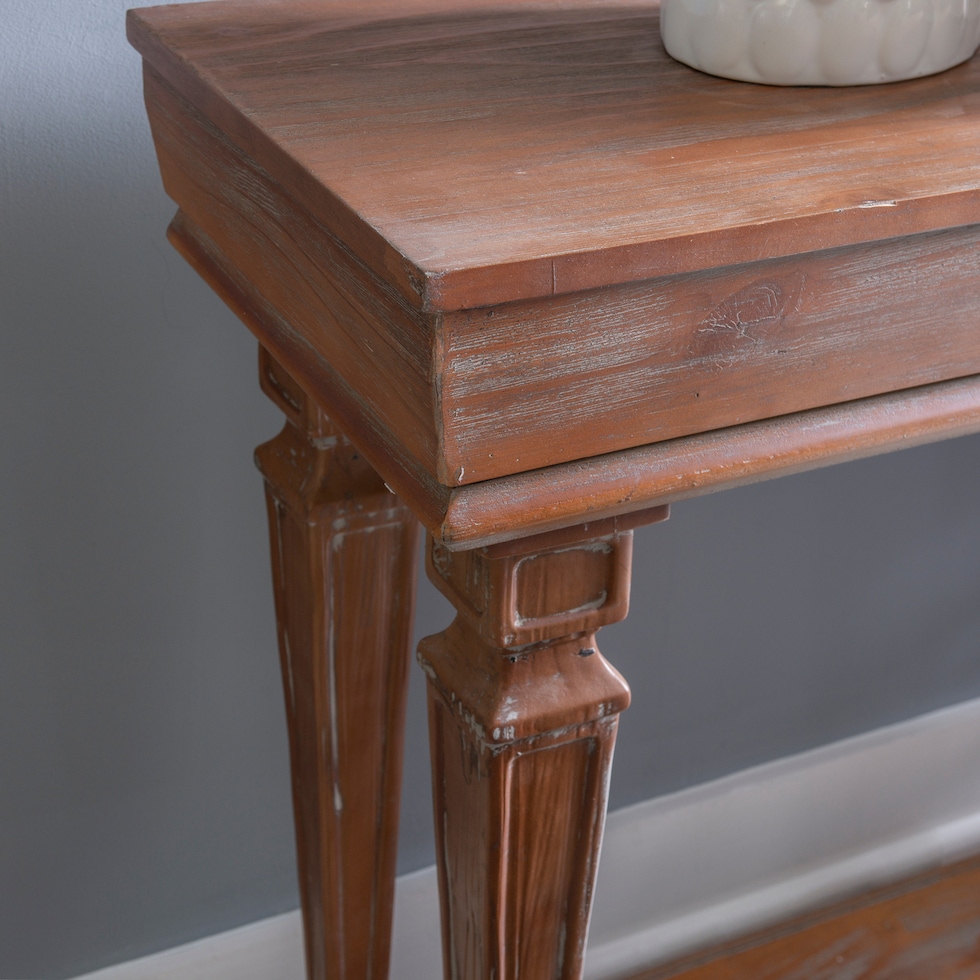 benji dark brown console table   