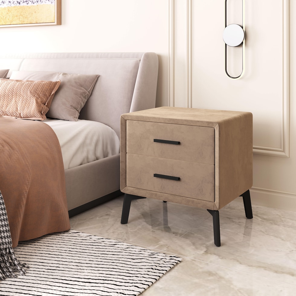 benoit light brown nightstand   