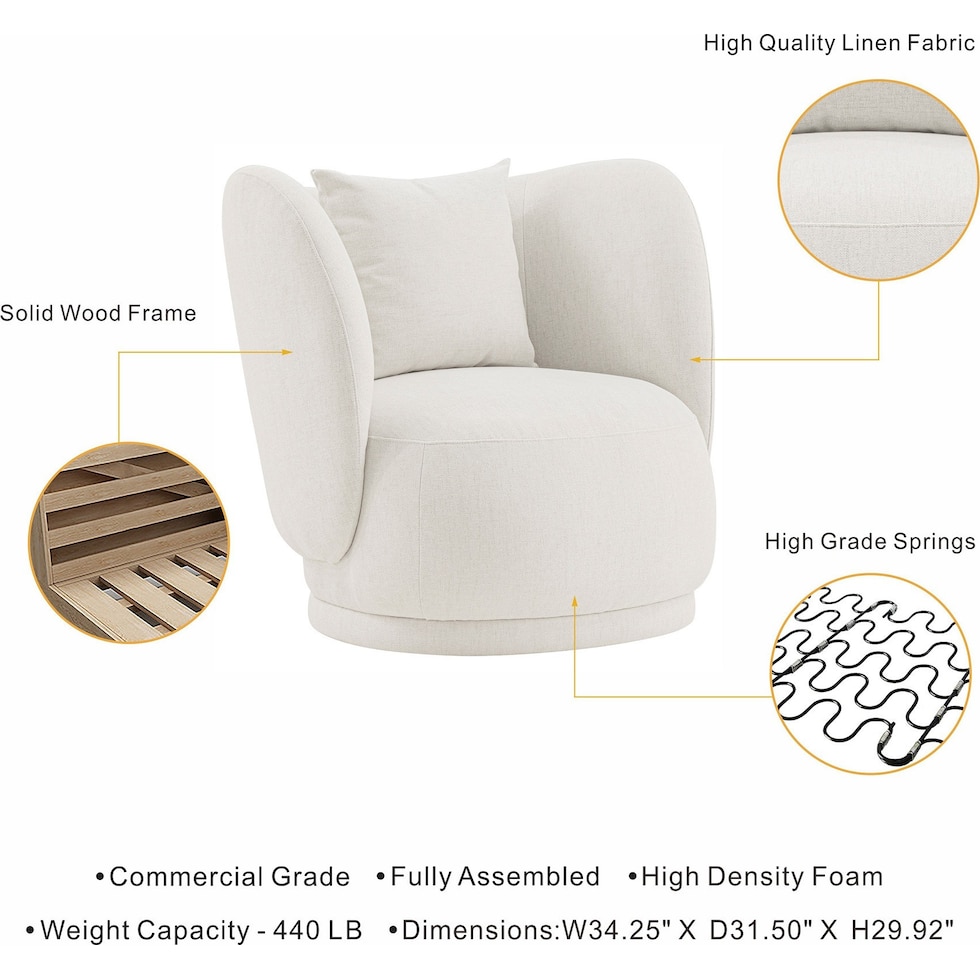 benson cream accent chair   