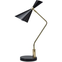 bent neck black table lamp   