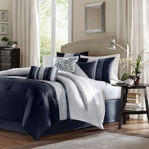 bentley blue full queen bedding set   