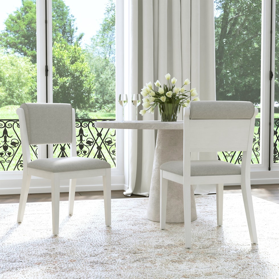 berea gray and white dining chair   