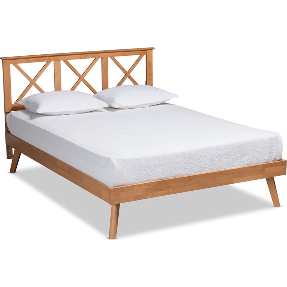 berenice light brown queen bed   
