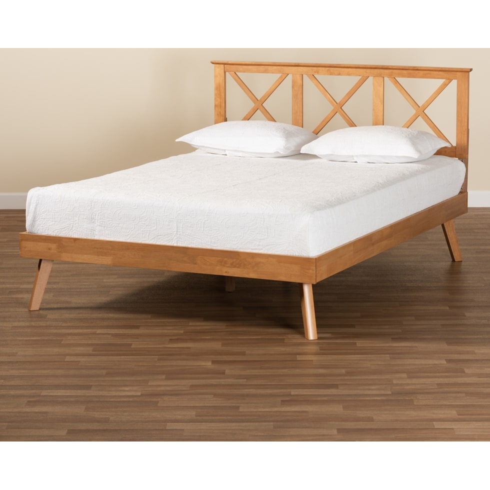 berenice light brown queen bed   