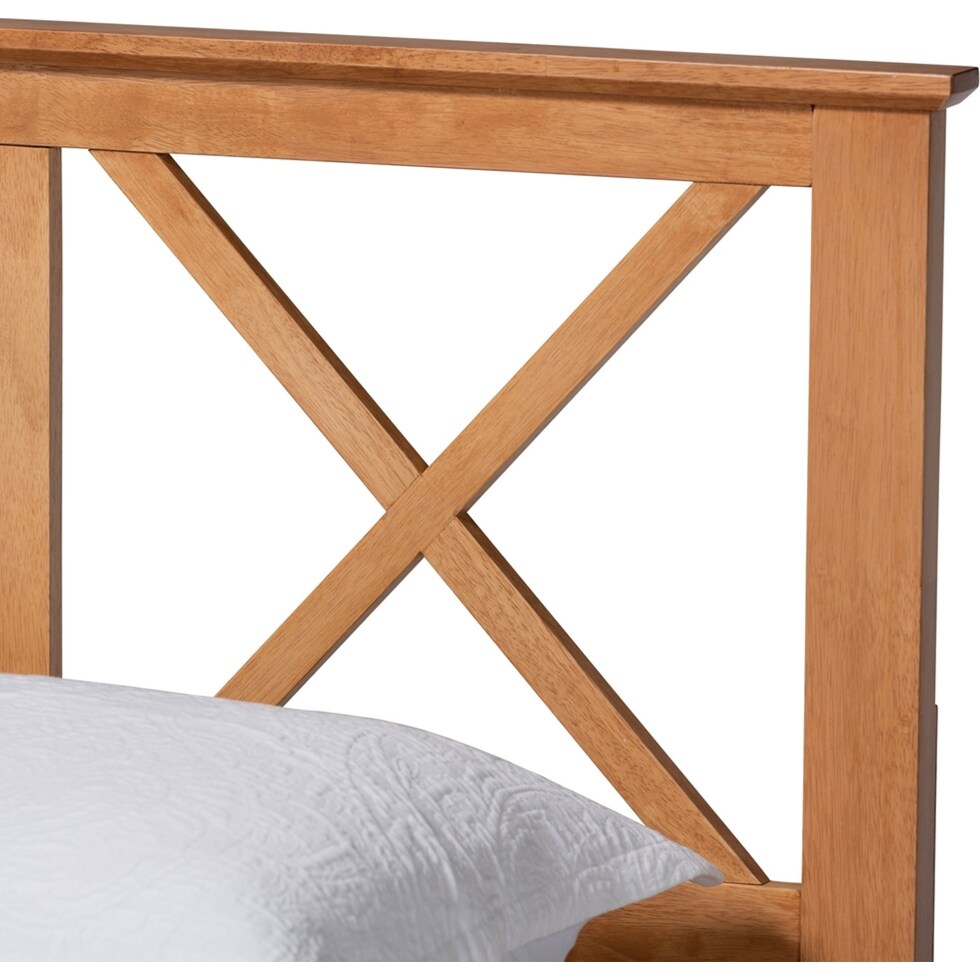berenice light brown queen bed   