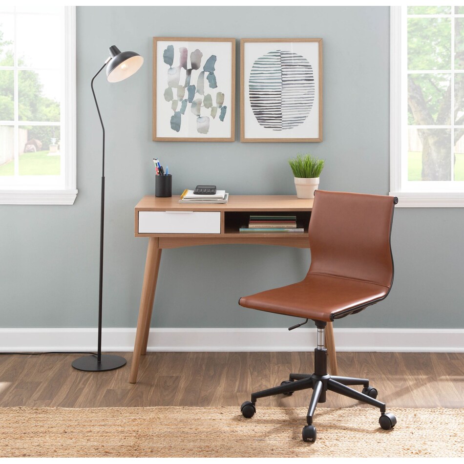 bergen dark brown desk chair   