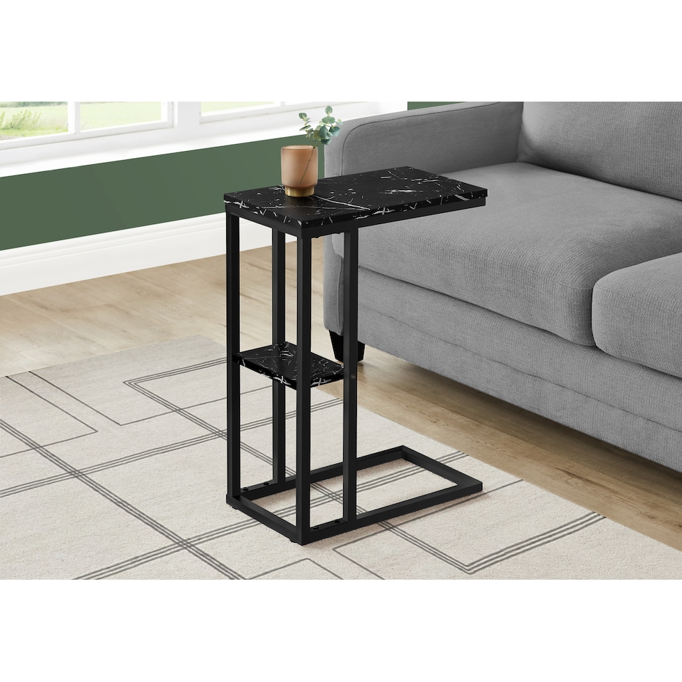 bessie black end table   