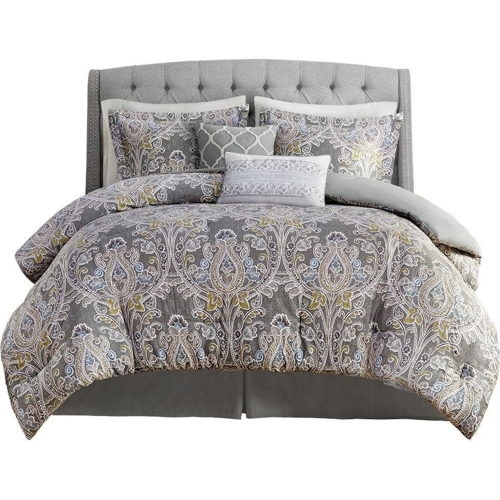 bethany gray queen bedding set   