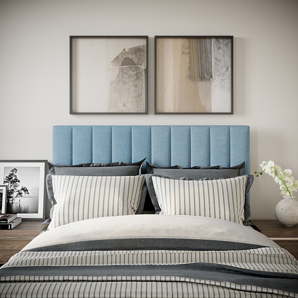 bevelyn blue king headboard   