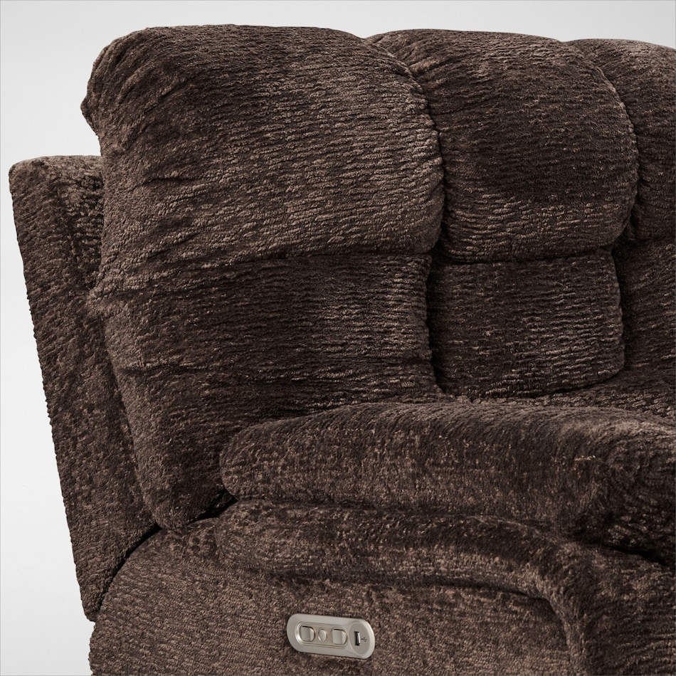big softie dark brown  pc power reclining sectional   