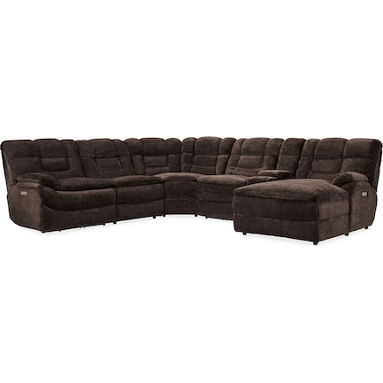 Big Softie 6-Piece Dual-Power Reclining Sectional with Right-Facing Chaise & 2 Reclining Seats - Cho