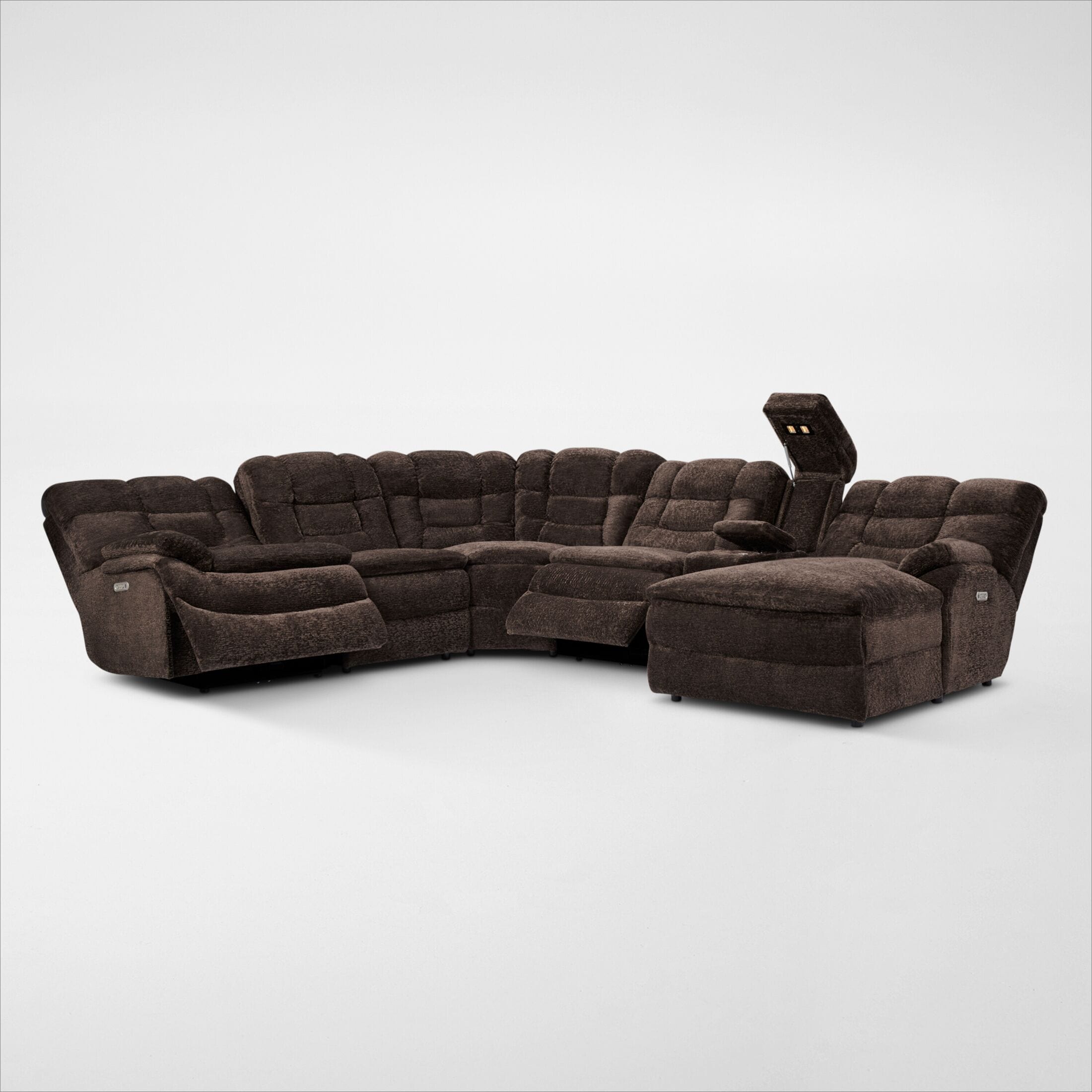 Dark brown deals sectional with chaise