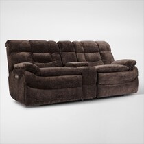 big softie dark brown power reclining loveseat   
