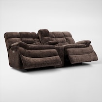 big softie dark brown power reclining loveseat   