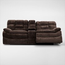 big softie dark brown power reclining loveseat   