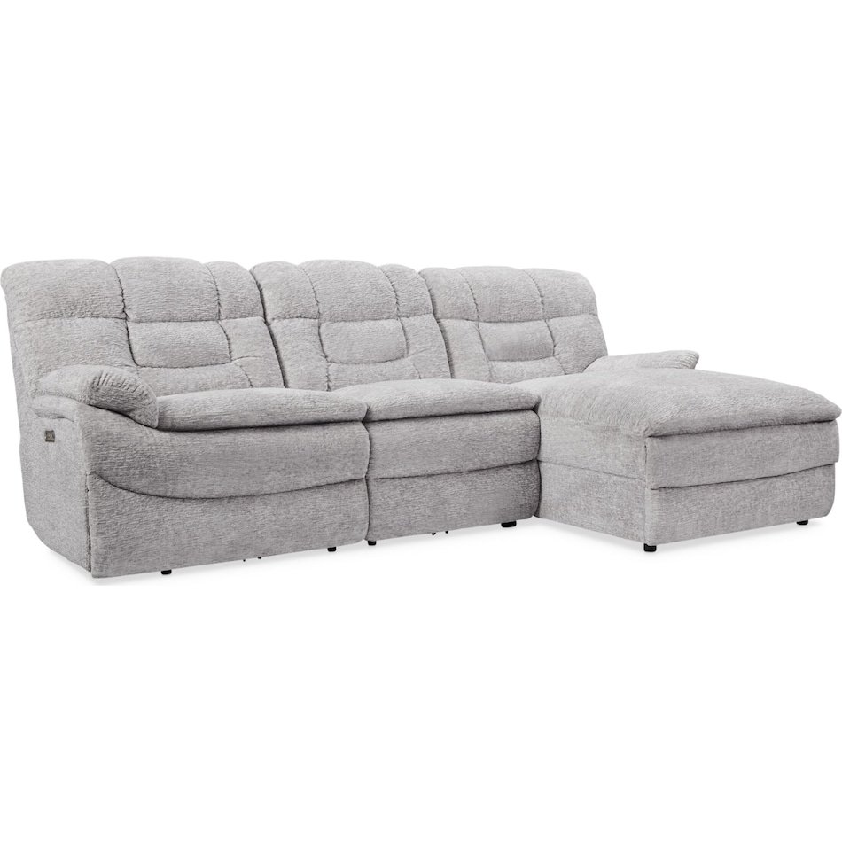 big softie gray  pc power reclining sectional   