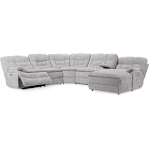 big softie gray  pc power reclining sectional   