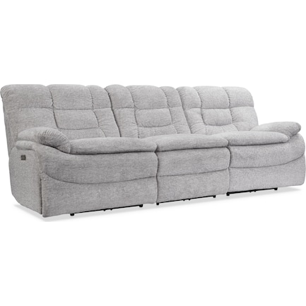 Big Softie 3-Piece Dual-Power Reclining Sofa - Light Gray