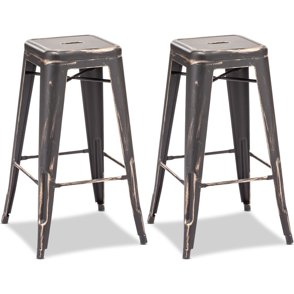 biggs black gold  pack bar stools   