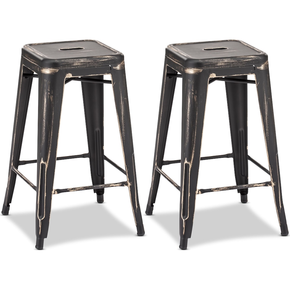 biggs black gold  pack counter height stools   