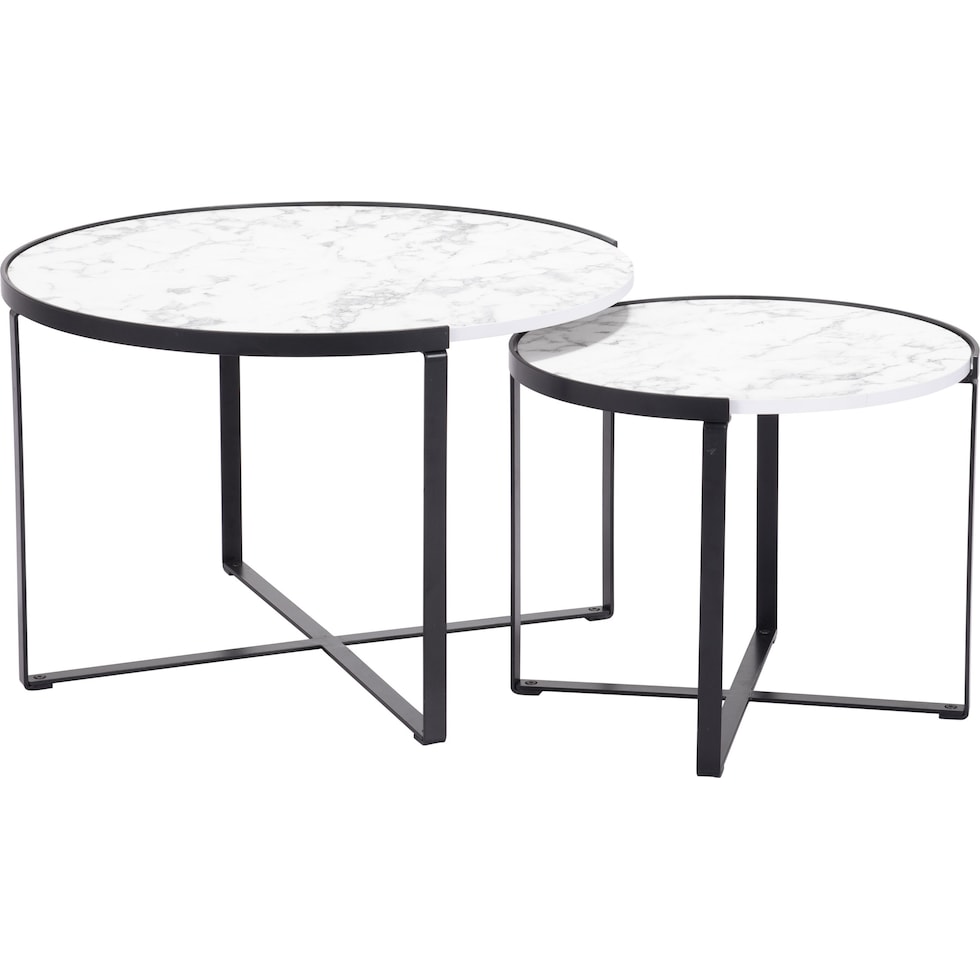 biggy white black coffee table   